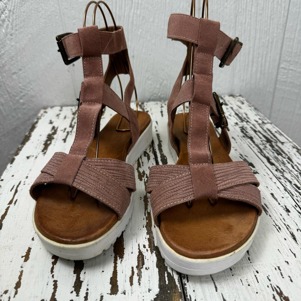 Sundance Suede Gladiator Sandals Rose Pink Size EUR 40 or U.S. 9.5 Strappy Boho - Picture 2 of 8